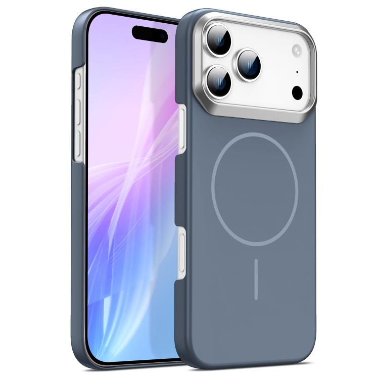 For iPhone 17 Pro Max Gold Armor PC Thin Circle MagSafe Shockproof Phone Case(carbon ash)
