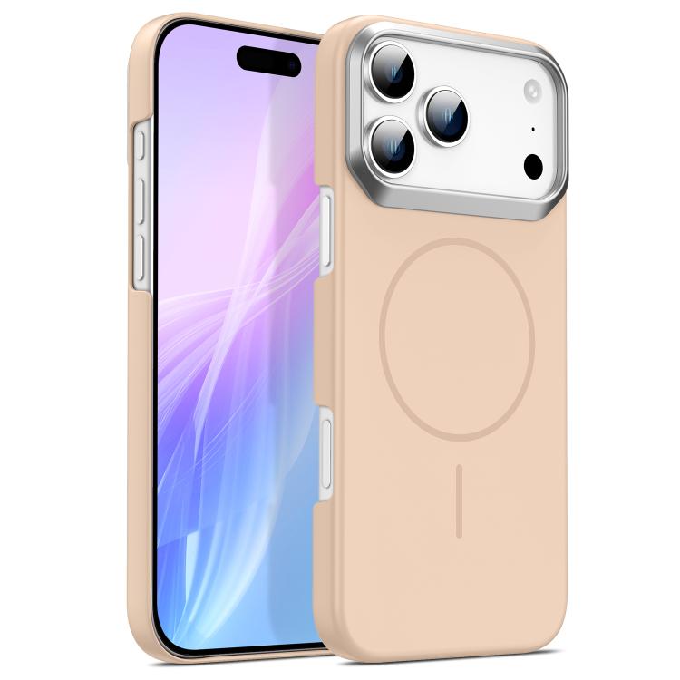 For iPhone 17 Pro Max Gold Armor PC Thin Circle MagSafe Shockproof Phone Case(Desert Gold)