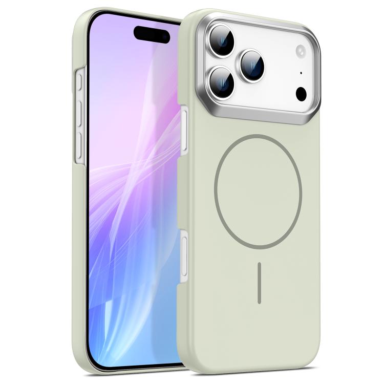 For iPhone 17 Pro Max Gold Armor PC Thin Circle MagSafe Shockproof Phone Case(Peak rock color)