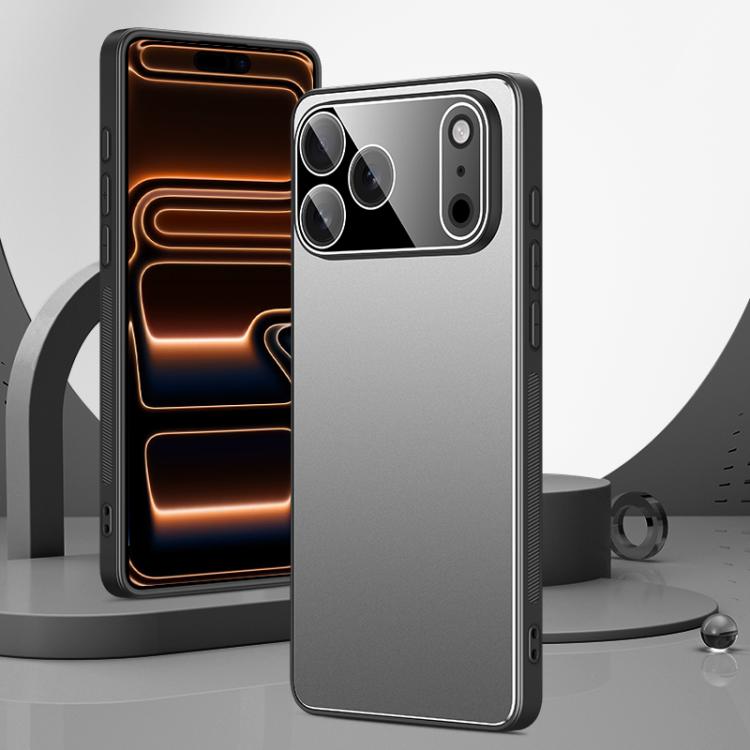 For iPhone 17 Pro Max Golden Shield Metal Frosted Lens Film Phone Case(Silver Grey)