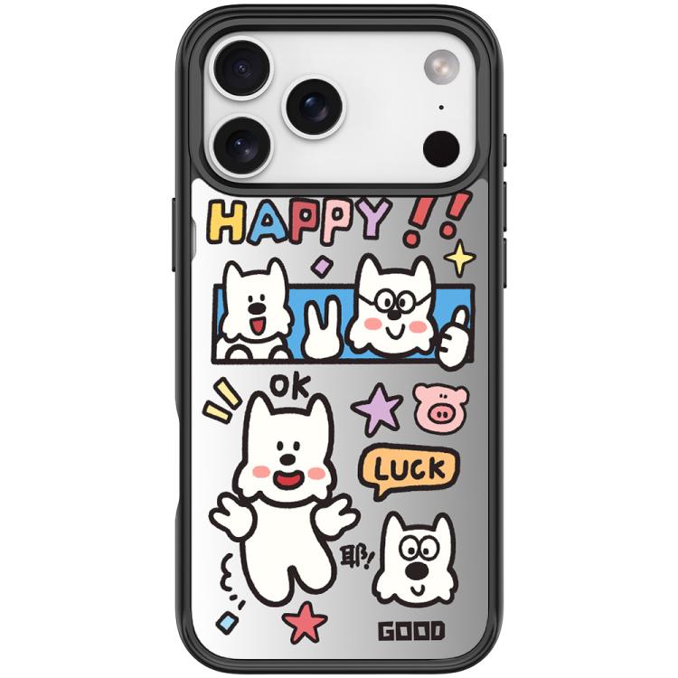 For iPhone 17 Pro Max Good Day Pattern Magnetic Phone Case(Black)