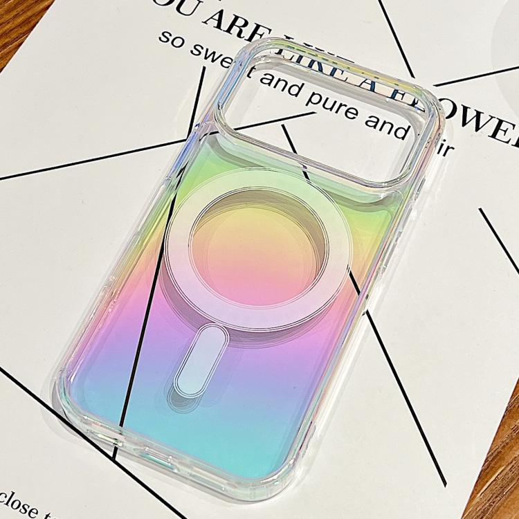 For iPhone 17 Pro Max Gradient Color MagSafe Airbag Full Coverage Phone Case(Rainbow)