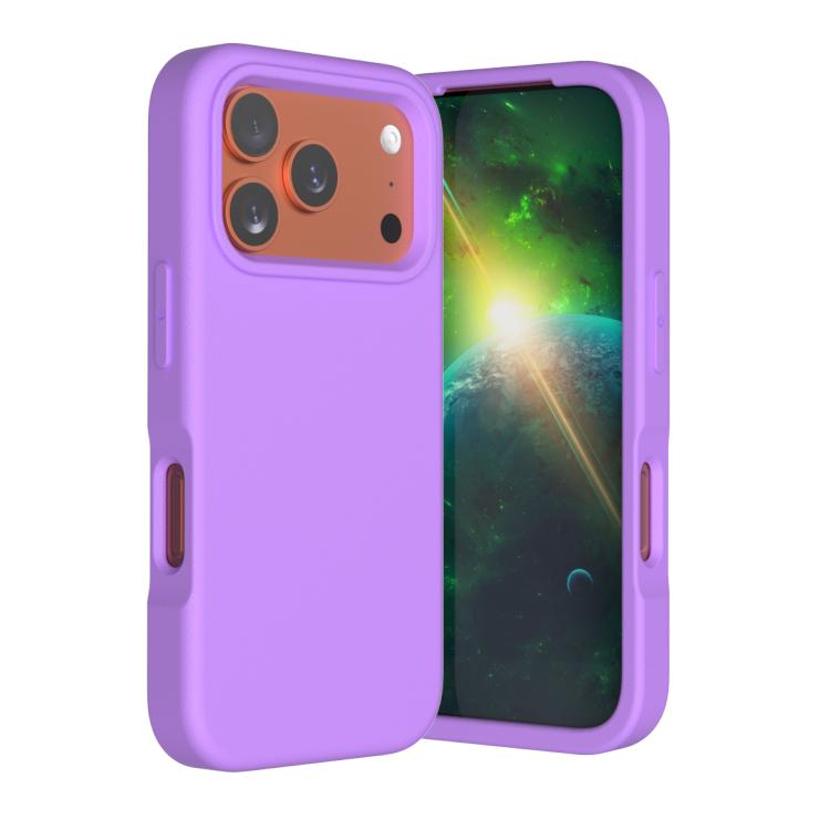 For iPhone 17 Pro Max Guard Screen EVA Shockproof Phone Case(Purple)