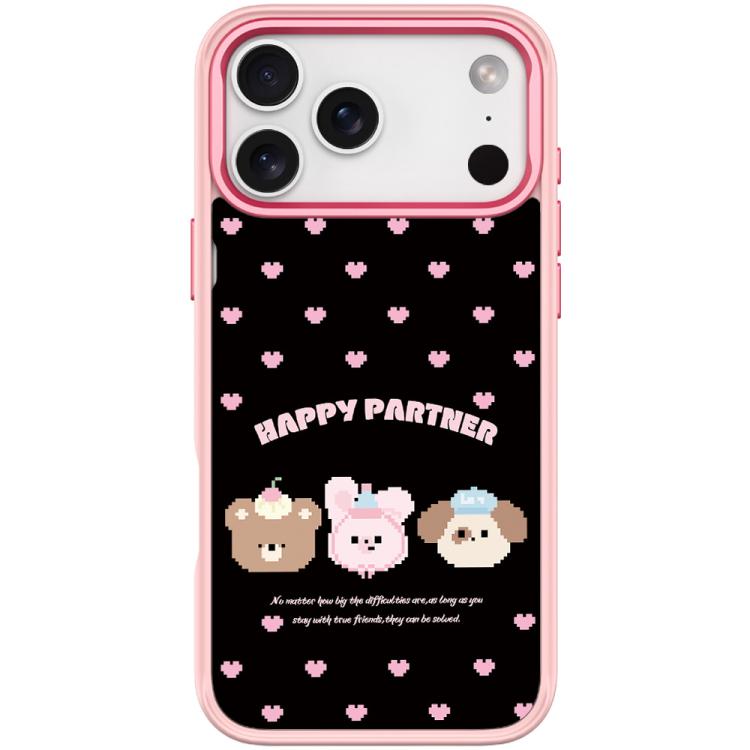 For iPhone 17 Pro Max Happy Partner Pattern Magnetic Phone Case(Pink)