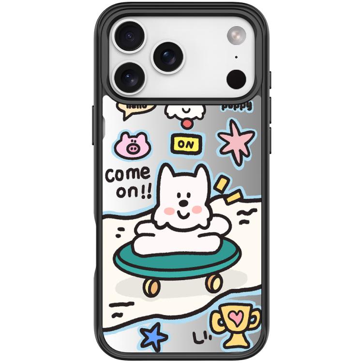 For iPhone 17 Pro Max Happy Weekend Pattern Magnetic Phone Case(Black)