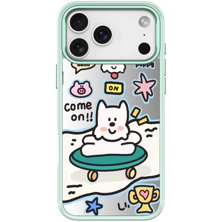 For iPhone 17 Pro Max Happy Weekend Pattern Magnetic Phone Case(Light Green)