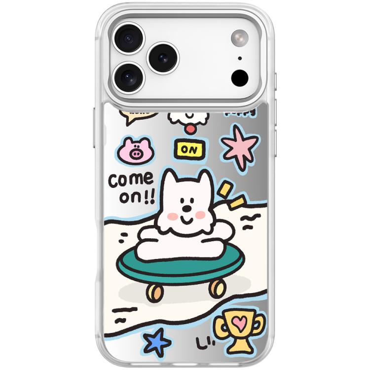 For iPhone 17 Pro Max Happy Weekend Pattern Magnetic Phone Case(Transparent White)