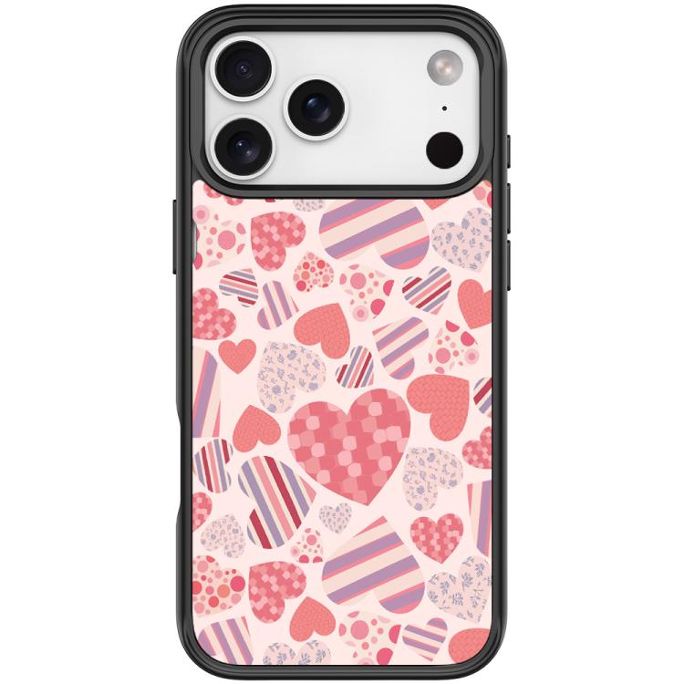For iPhone 17 Pro Max Heart Collection Pattern Magnetic Phone Case(Black)