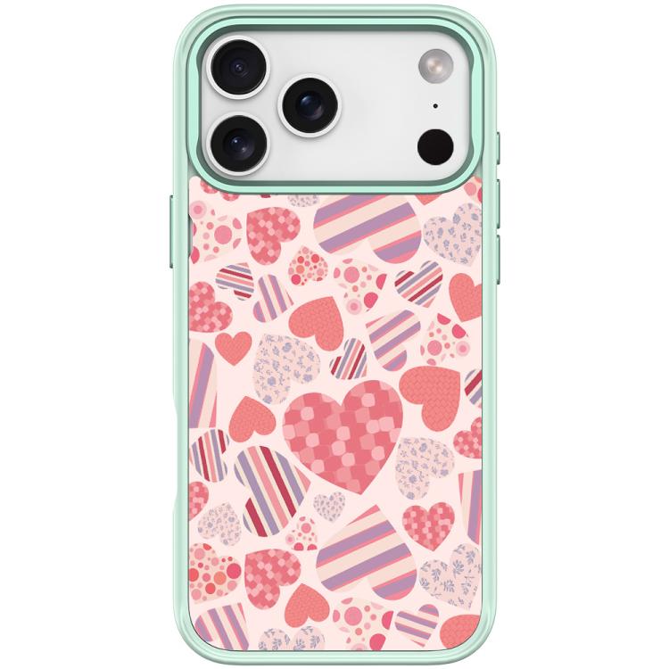 For iPhone 17 Pro Max Heart Collection Pattern Magnetic Phone Case(Light Green)