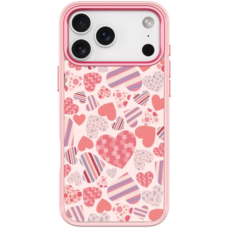 For iPhone 17 Pro Max Heart Collection Pattern Magnetic Phone Case(Pink)