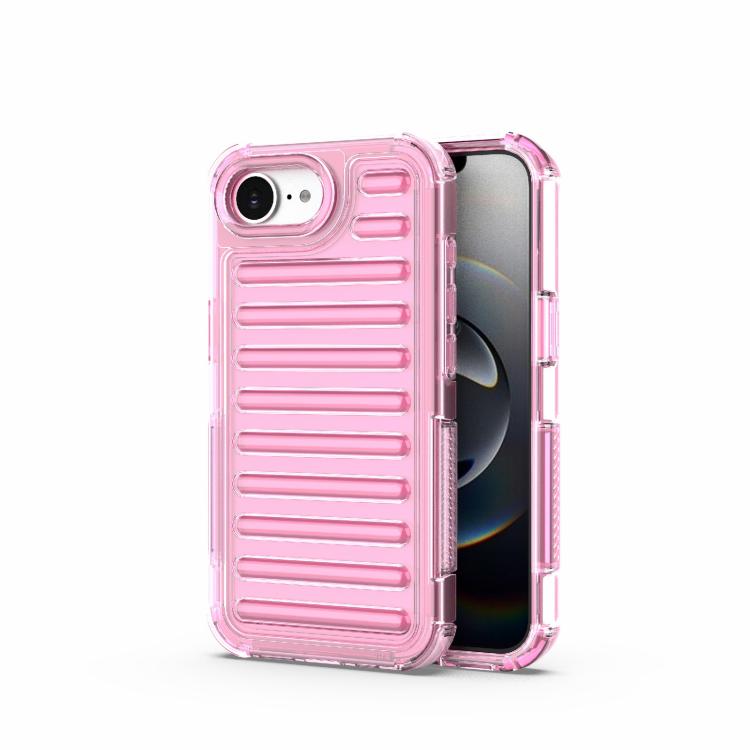 For iPhone 17 Pro Max High Transparency TPU Hybrid PC Airbag Phone Case(Pink)