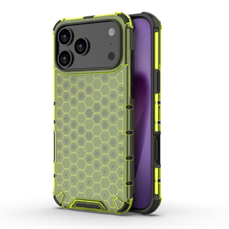 For iPhone 17 Pro Max Honeycomb Shockproof Phone Case(Green)