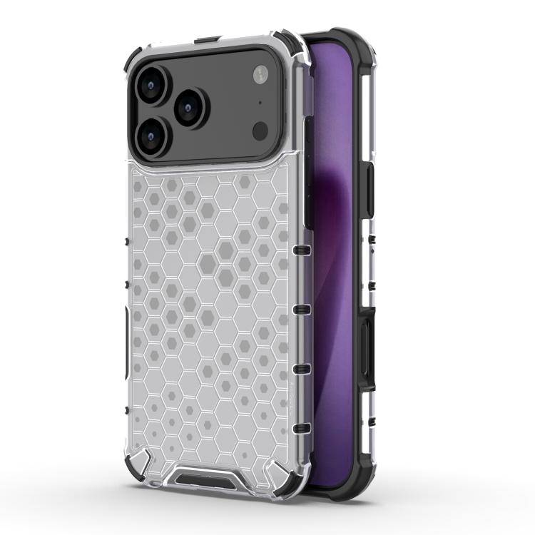 For iPhone 17 Pro Max Honeycomb Shockproof Phone Case(White)