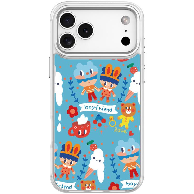 For iPhone 17 Pro Max Ice Cream Pattern Magnetic Phone Case(Transparent White)
