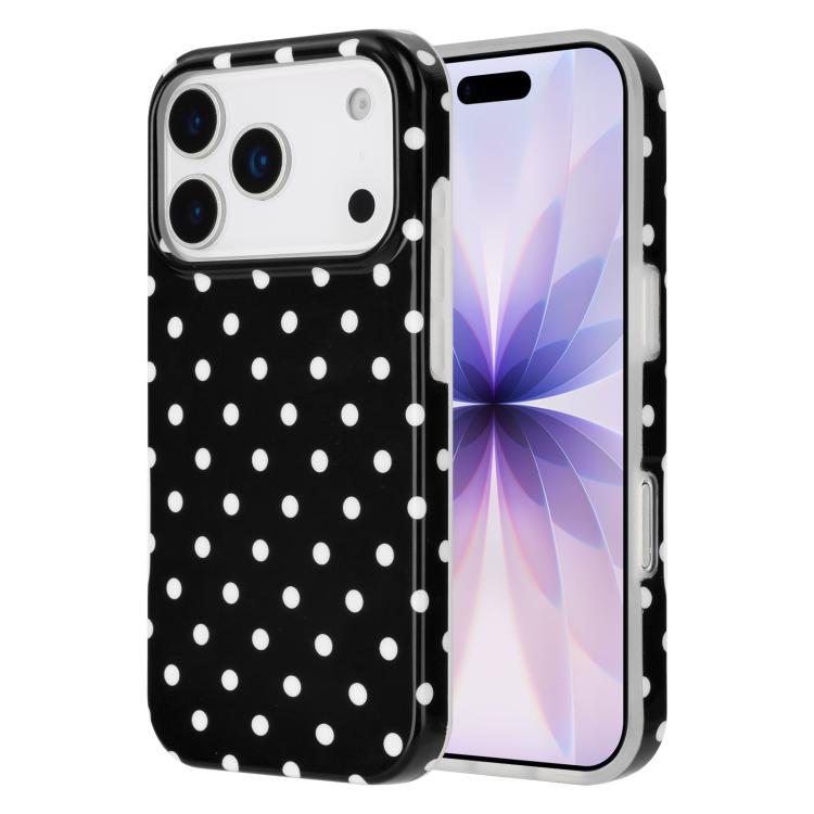For iPhone 17 Pro Max IMD Colorful Dots Pattern TPU Full Coverage Phone Case(Black)