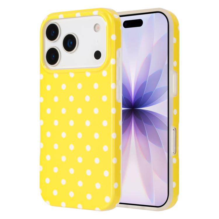 For iPhone 17 Pro Max IMD Colorful Dots Pattern TPU Full Coverage Phone Case(Yellow)