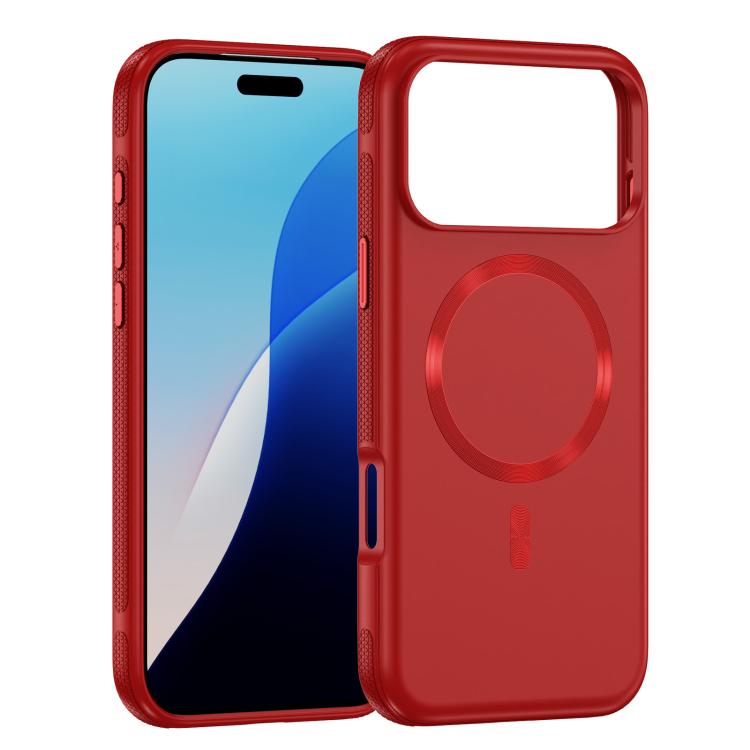 For iPhone 17 Pro Max Imitation Original CD Texture Magsafe PC Hybrid TPU Phone Case(Red)