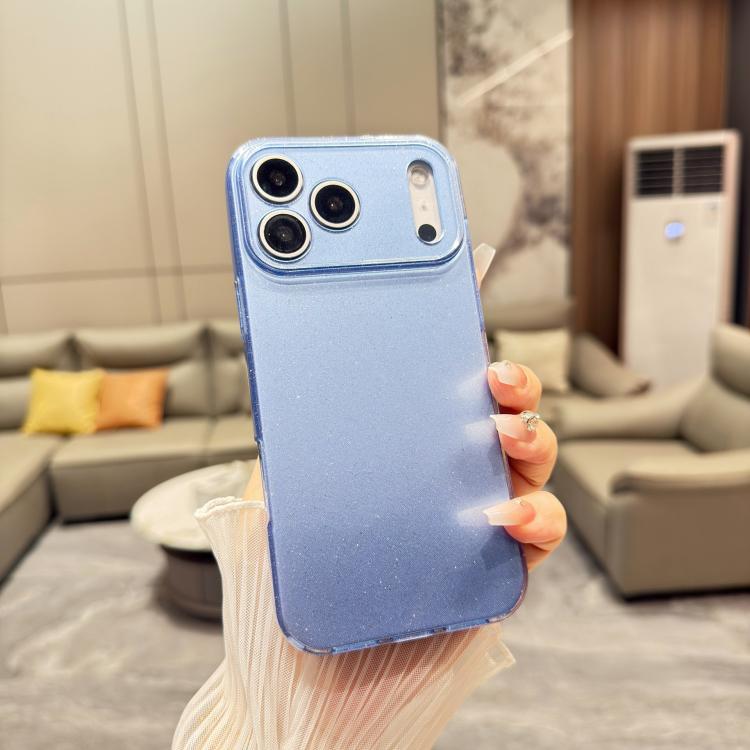 For iPhone 17 Pro Max Jelly Glitter Solid Color TPU Phone Case(Blue)