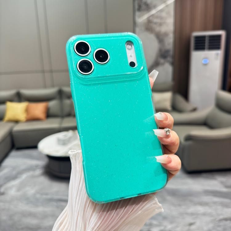 For iPhone 17 Pro Max Jelly Glitter Solid Color TPU Phone Case(Green)