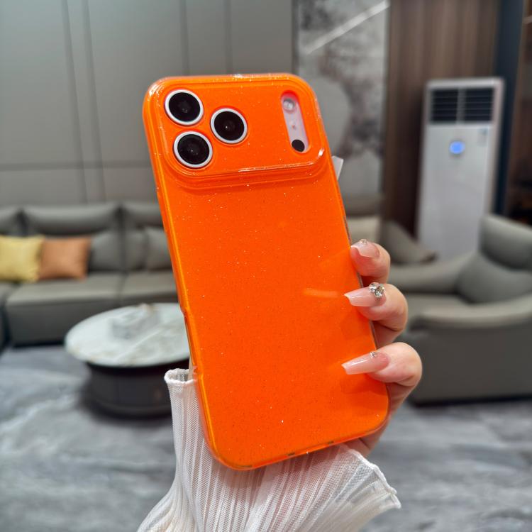 For iPhone 17 Pro Max Jelly Glitter Solid Color TPU Phone Case(Orange)