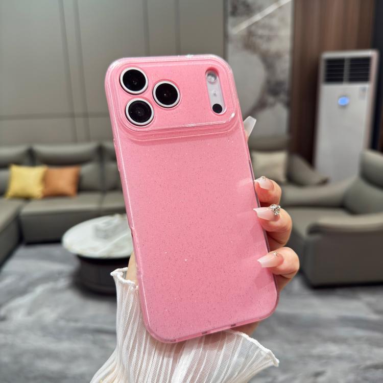 For iPhone 17 Pro Max Jelly Glitter Solid Color TPU Phone Case(Pink)