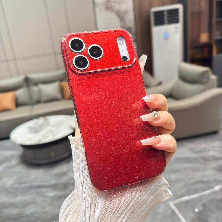For iPhone 17 Pro Max Jelly Glitter Solid Color TPU Phone Case(Red)