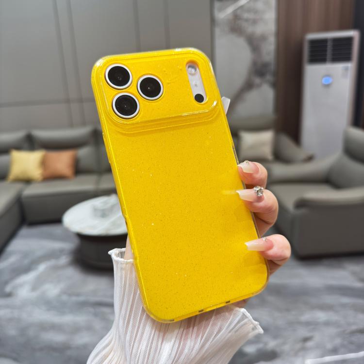 For iPhone 17 Pro Max Jelly Glitter Solid Color TPU Phone Case(Yellow)
