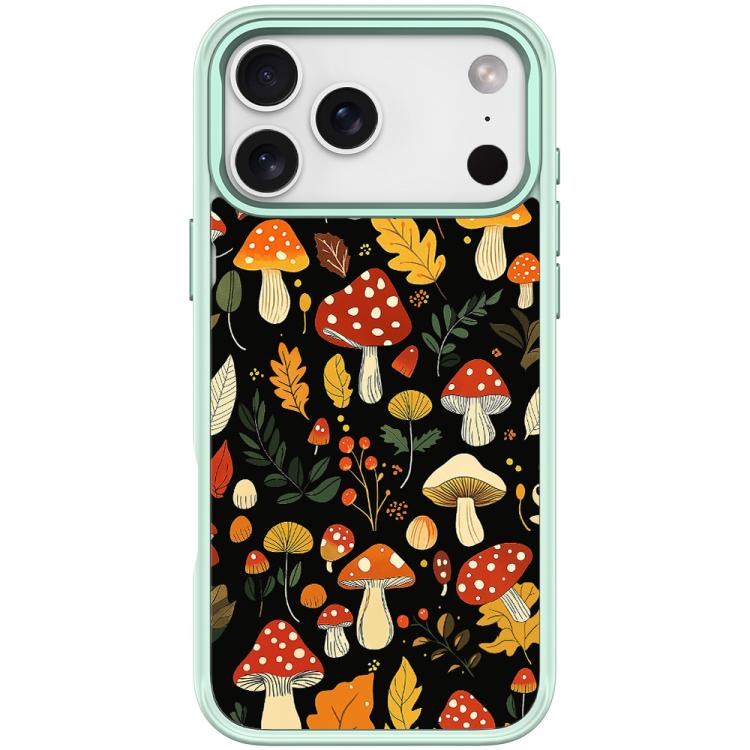 For iPhone 17 Pro Max Jungle Mushrooms Pattern Magnetic Phone Case(Light Green)