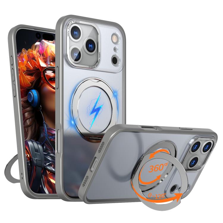 For iPhone 17 Pro Max kalebol MagSafe Metal Ring Holder Phone Case(Titanium Gray)