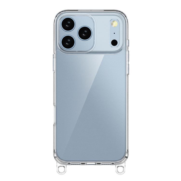 For iPhone 17 Pro Max Kalebol Minimalist High Transparency Multi Color Lanyard Hole Phone Case(Transparent)