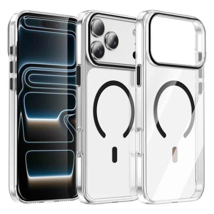 For iPhone 17 Pro Max Kemeng Clear PC Magnetic Phone Case(Black)