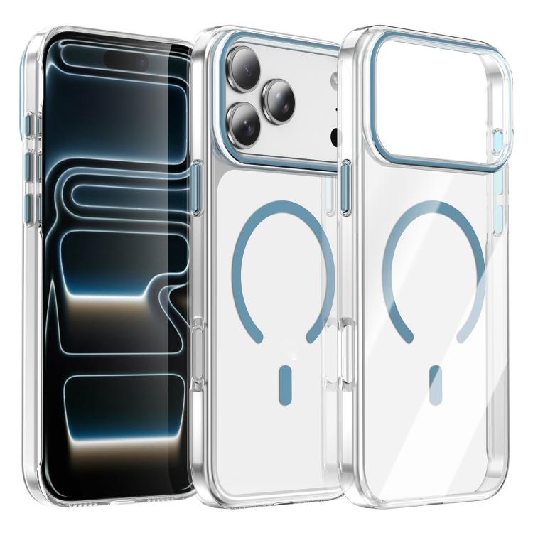For iPhone 17 Pro Max Kemeng Clear PC Magnetic Phone Case(Blue)