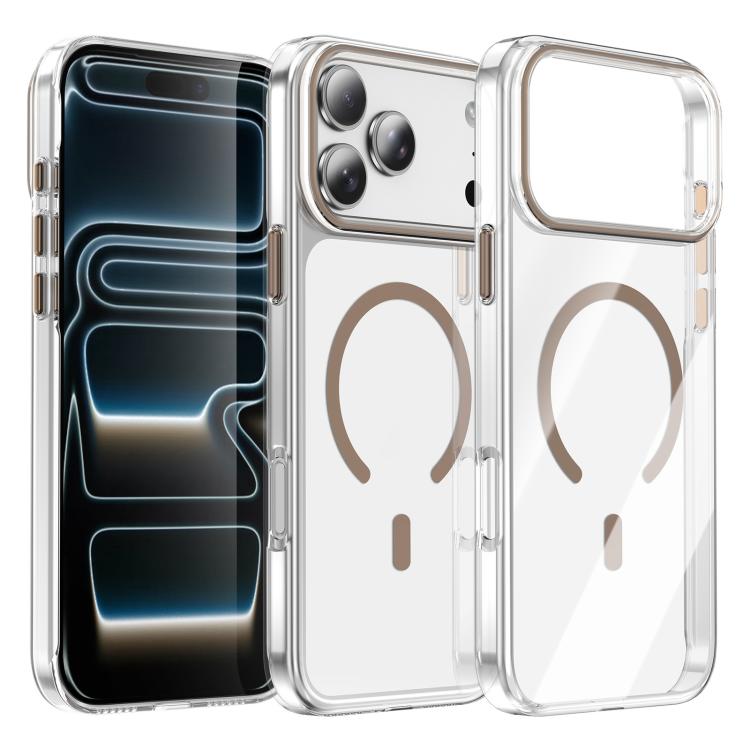 For iPhone 17 Pro Max Kemeng Clear PC Magnetic Phone Case(Brown)
