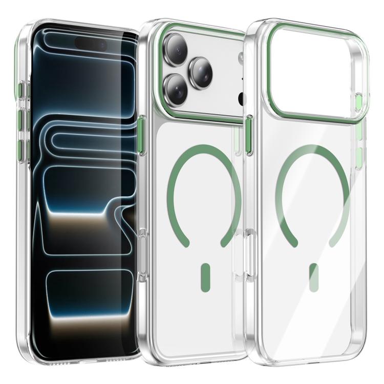 For iPhone 17 Pro Max Kemeng Clear PC Magnetic Phone Case(Green)