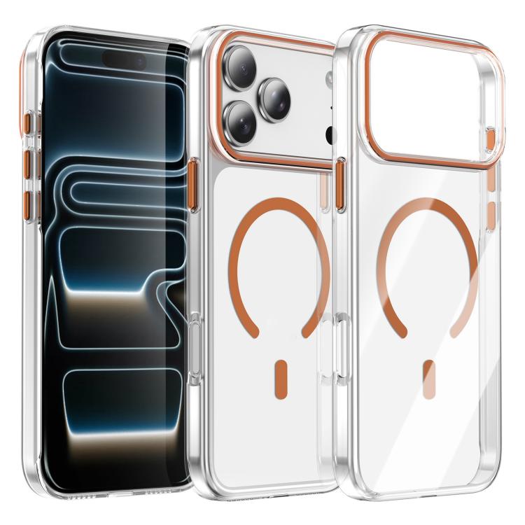 For iPhone 17 Pro Max Kemeng Clear PC Magnetic Phone Case(Orange)