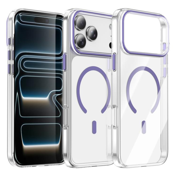 For iPhone 17 Pro Max Kemeng Clear PC Magnetic Phone Case(Purple)