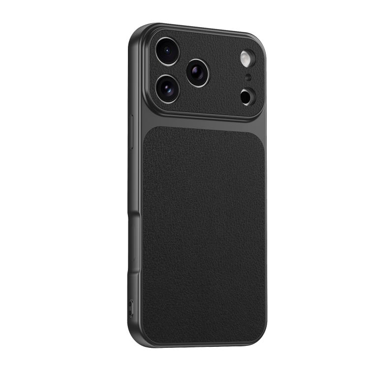 For iPhone 17 Pro Max Lambskin Series Skin Feel Shockproof Phone Case(Black)