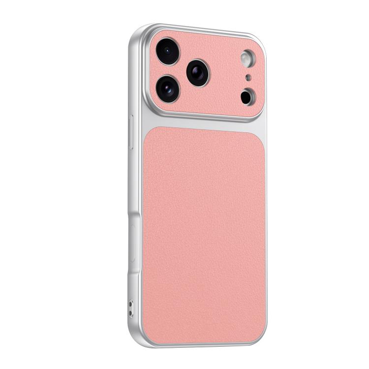 For iPhone 17 Pro Max Lambskin Series Skin Feel Shockproof Phone Case(Pink)