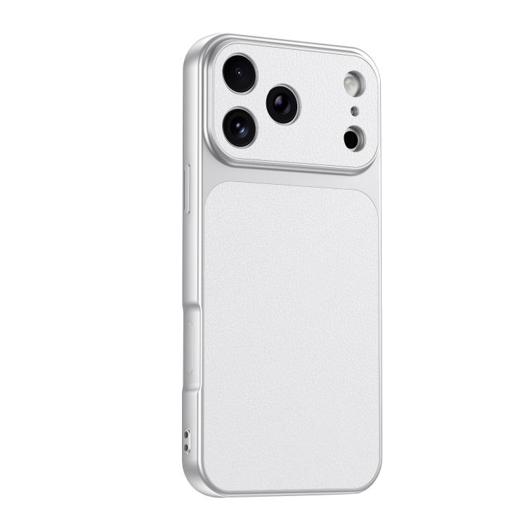 For iPhone 17 Pro Max Lambskin Series Skin Feel Shockproof Phone Case(Silver)