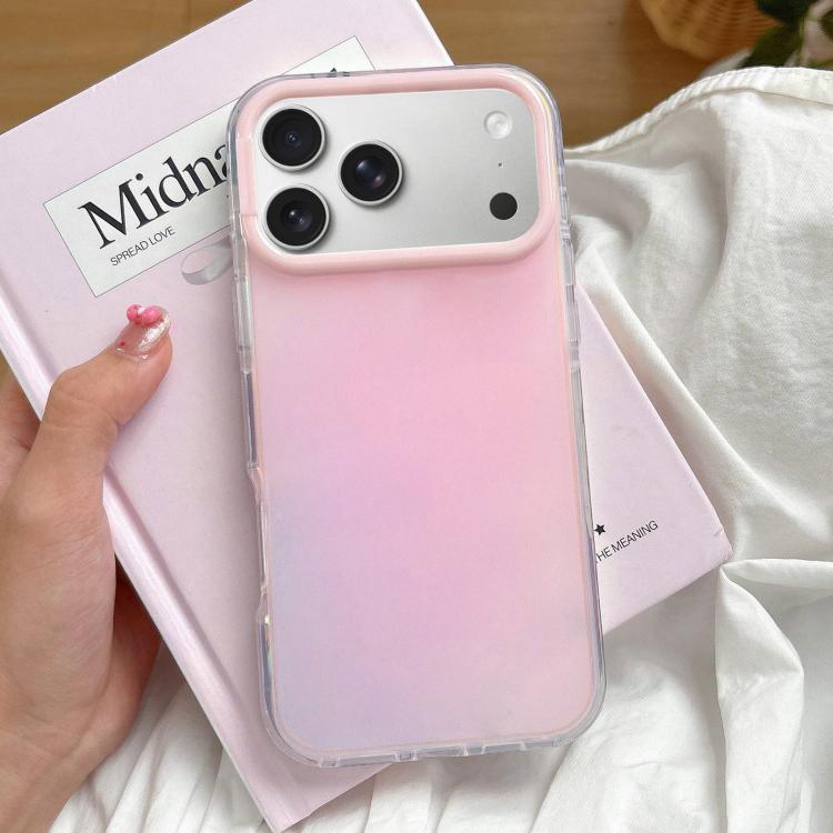 For iPhone 17 Pro Max Large Camera Frame Vibrant Jelly Color TPU + IMD Phone Case(Pink)