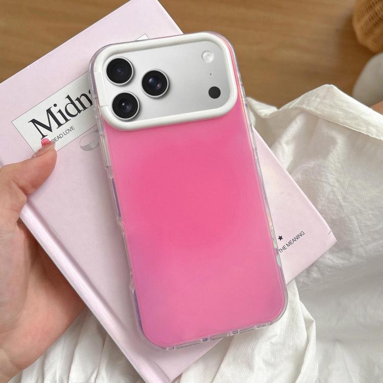 For iPhone 17 Pro Max Large Camera Frame Vibrant Jelly Color TPU + IMD Phone Case(Rose Red)