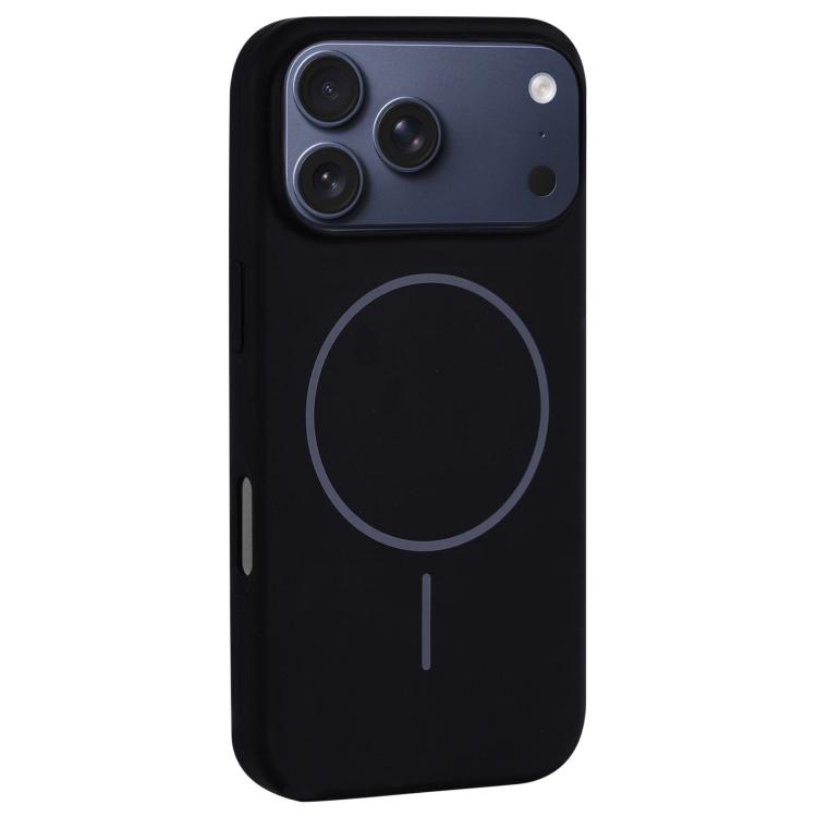For iPhone 17 Pro Max Large Hole Camera MagSafe Liquid Silicone Full Coverage Phone Case(Black)
