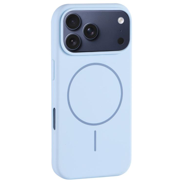 For iPhone 17 Pro Max Large Hole Camera MagSafe Liquid Silicone Full Coverage Phone Case(Blue)