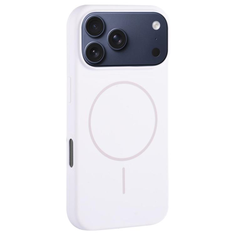 For iPhone 17 Pro Max Large Hole Camera MagSafe Liquid Silicone Full Coverage Phone Case(White)