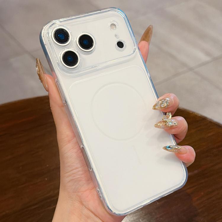 For iPhone 17 Pro Max Large Window Precision Hole Translucent Frosted TPU Phone Case(White)