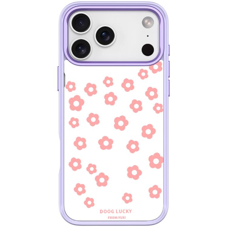 For iPhone 17 Pro Max Laser Flower Pattern Magnetic Phone Case(Light Purple)