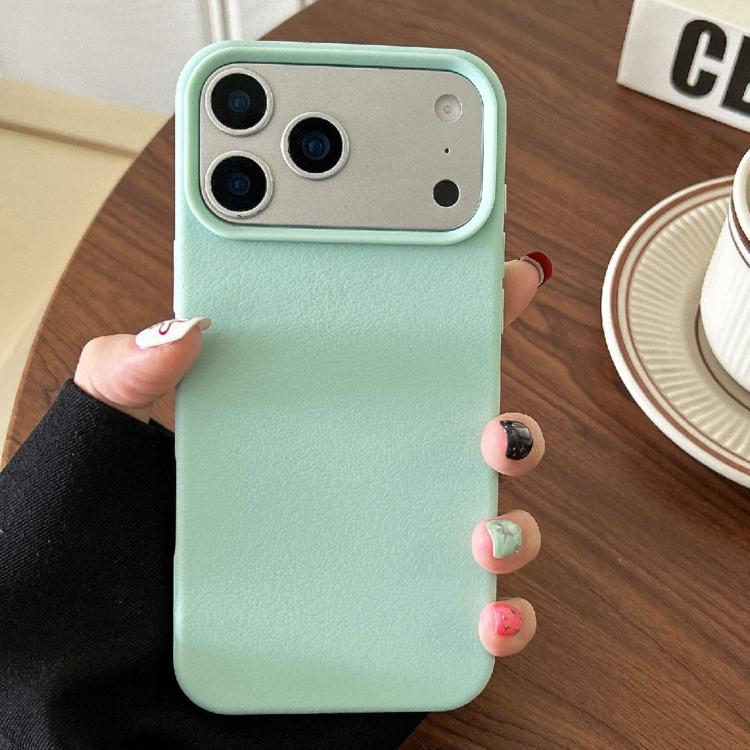For iPhone 17 Pro Max Leather Texture TPU Full Coverage Phone Case(Green)