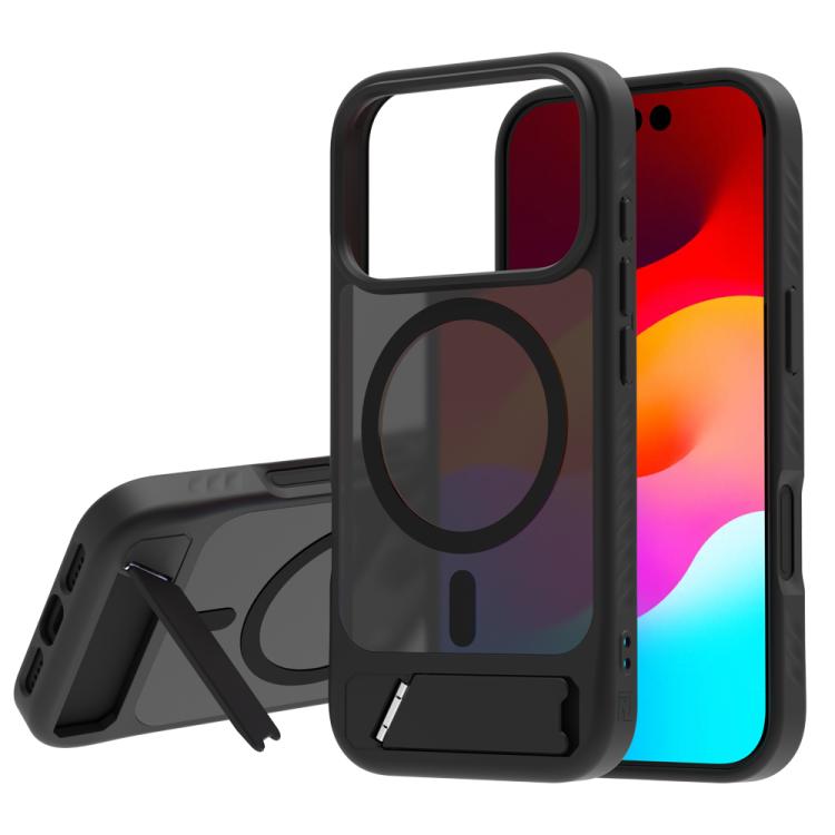 For iPhone 17 Pro Max LeReach Le-Chic Series Integrated Hidden Kickstand Magnetic Phone Case(Black)