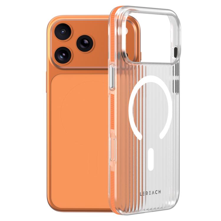 For iPhone 17 Pro Max LeReach TOC Icicle Series Ice Mist Double-Sided Non-Slip Magnetic Phone Case(Orange)