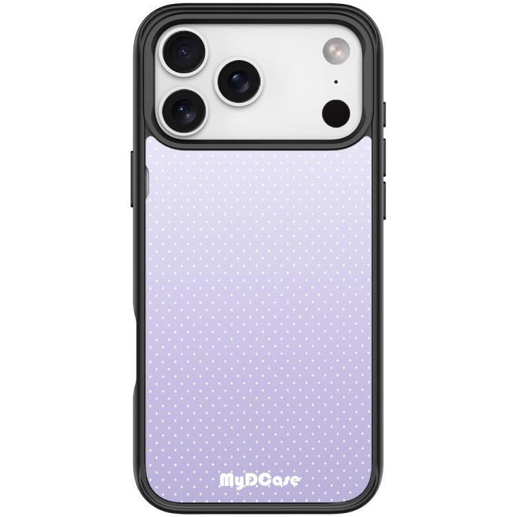 For iPhone 17 Pro Max Light Purple Dots Pattern Magnetic Phone Case(Black)